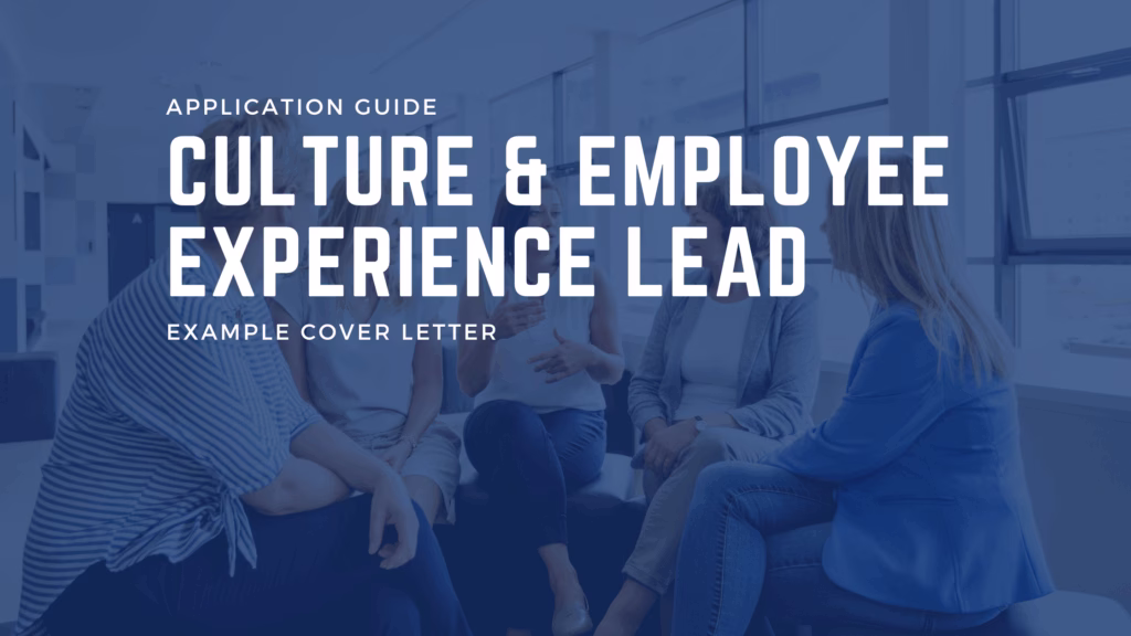 Example application for culture and employee experience lead in nsw