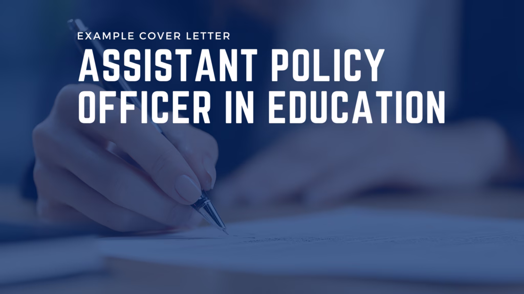 Sample Cover letter for NSW Assistant Policy Officer