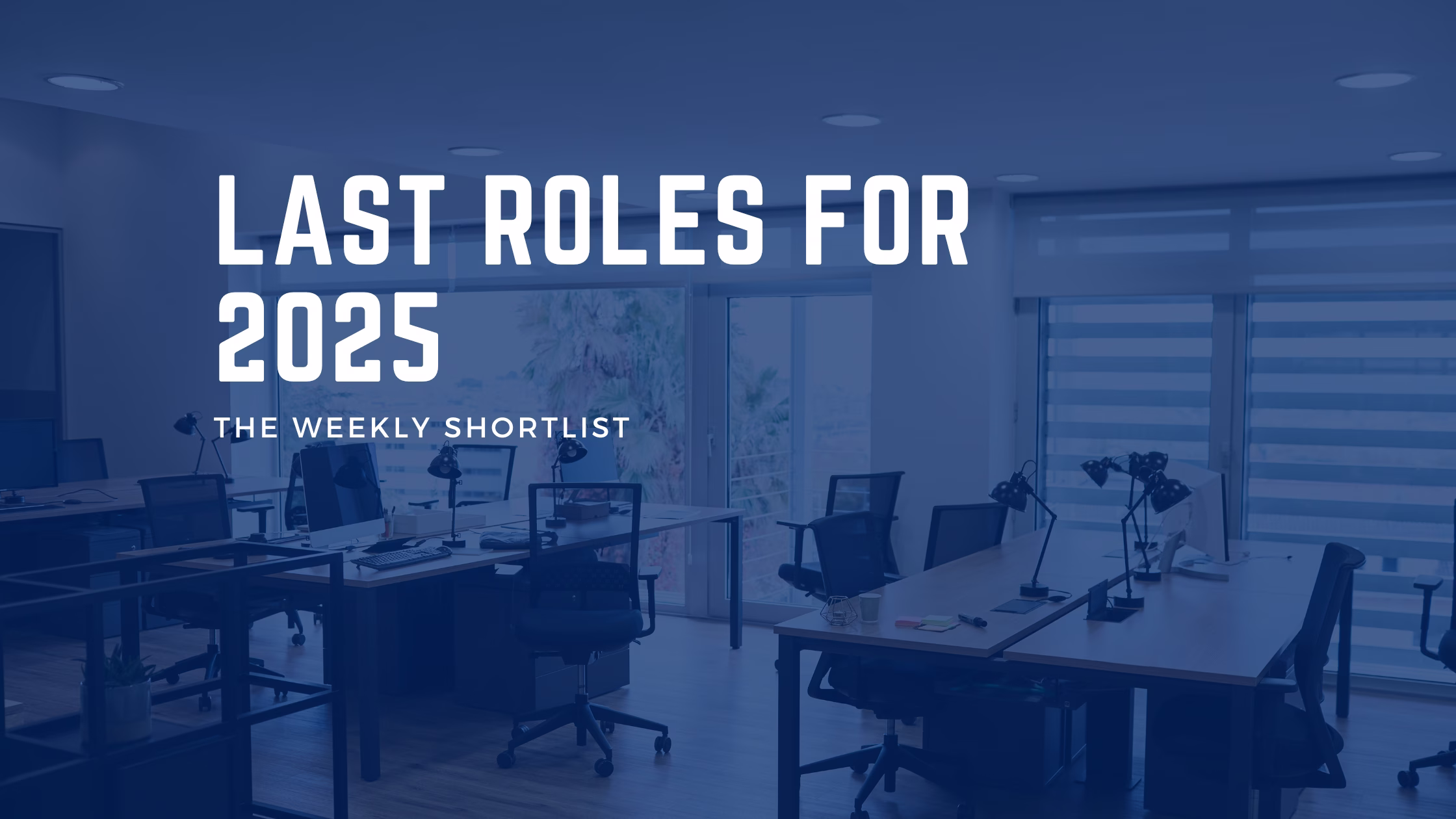 Weekly Shortlist: Last Government Roles For 2025