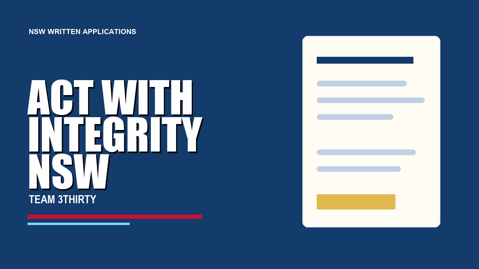 Act with Integrity NSW Capability Framework: How to Demonstrate This Capability in Your Application