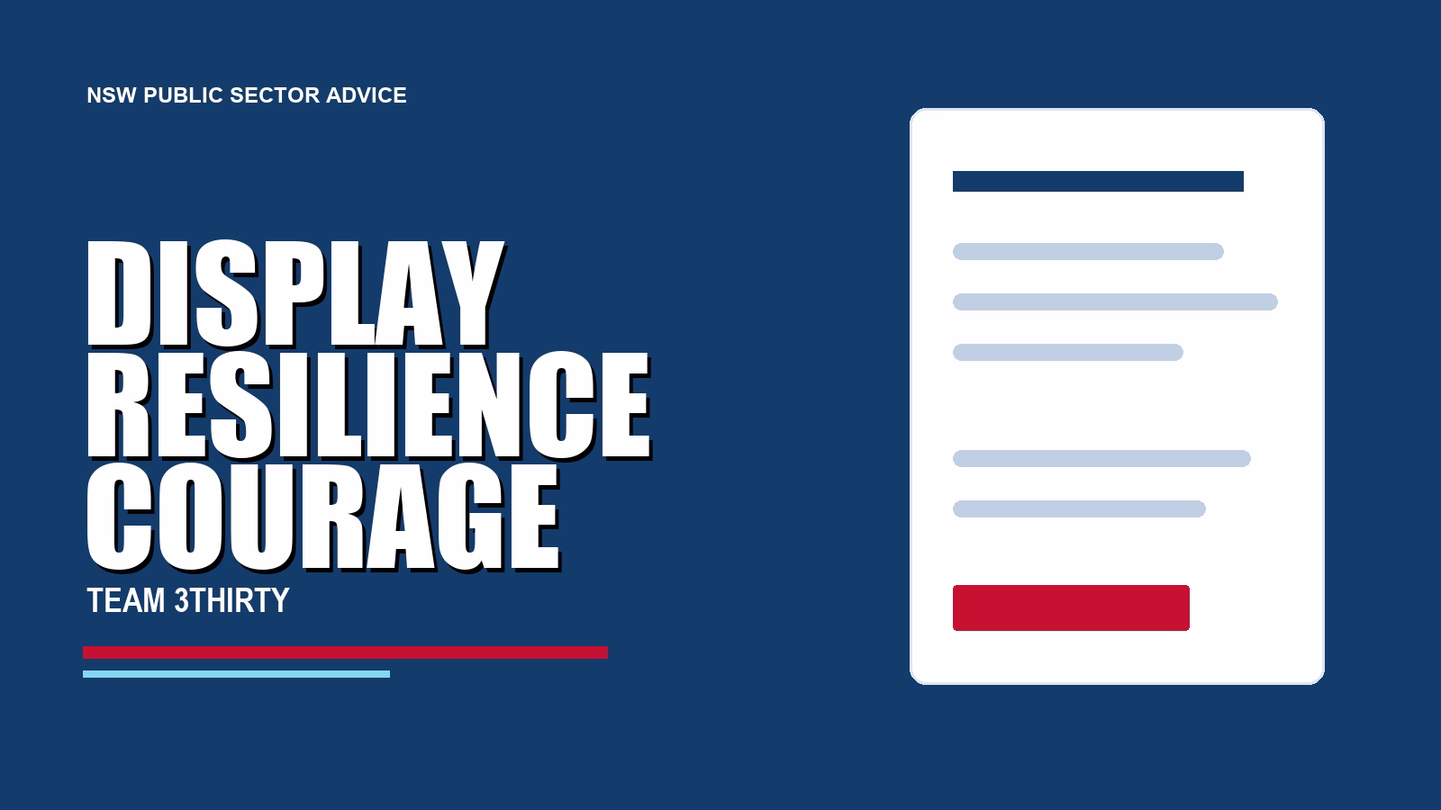 Display Resilience and Courage: NSW Government Capability Guide