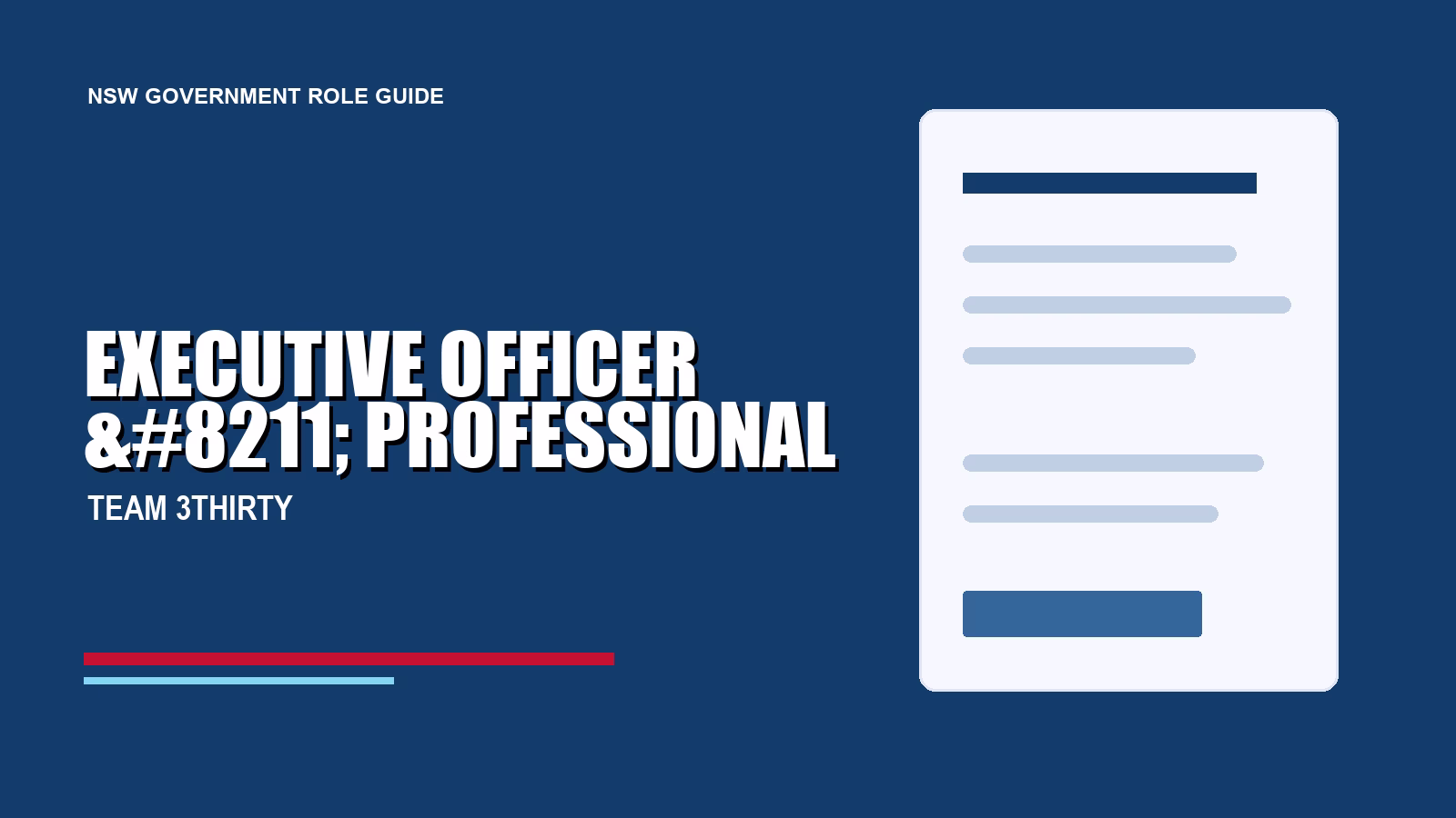 How to apply for Executive Officer – Professional Standards at NSW Police Force