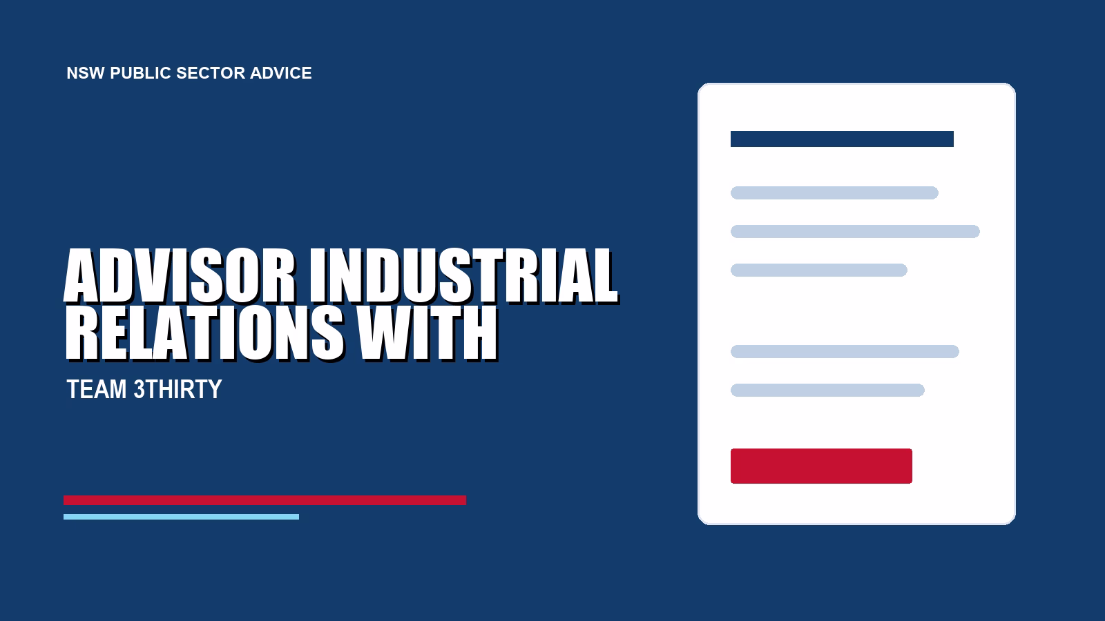 How to apply for Advisor Industrial Relations with Customer Service