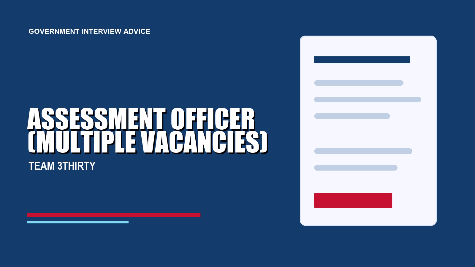How to apply for Assessment Officer (Multiple Vacancies)