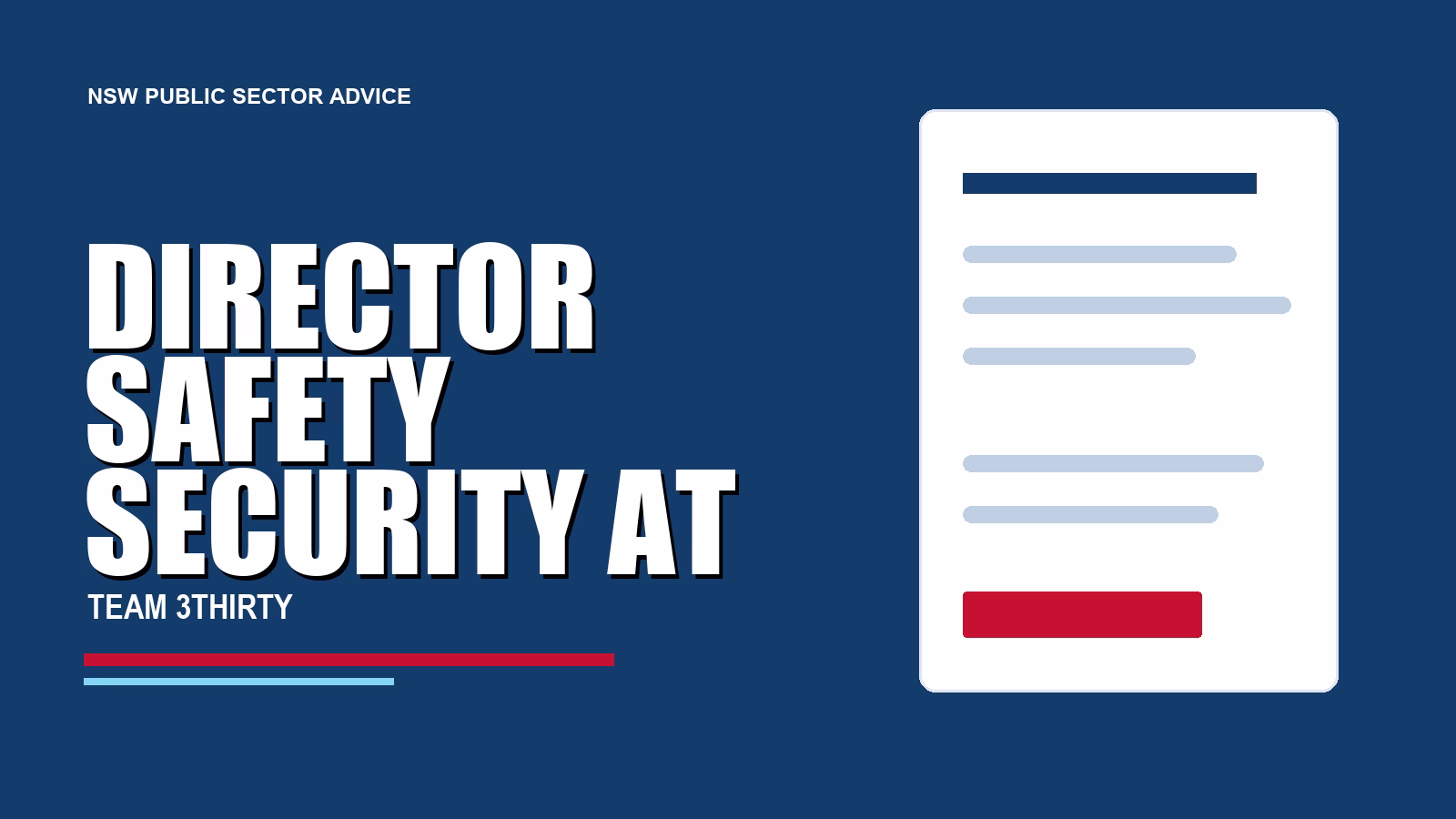 How to apply for Director Safety and Security at RPA