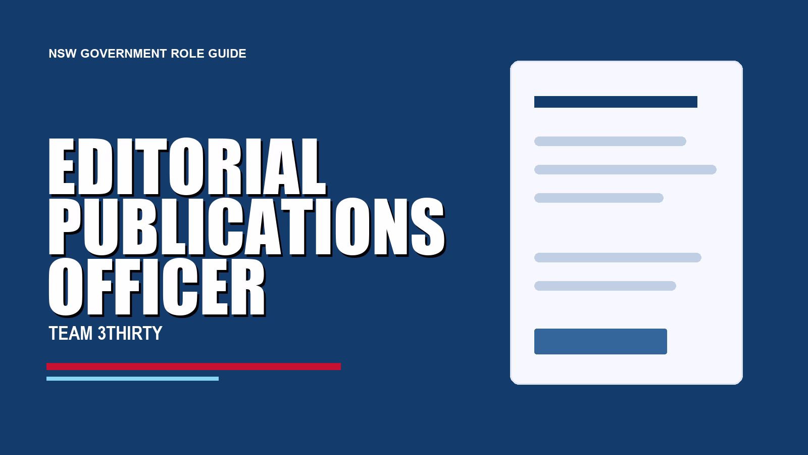 How to apply for Editorial and Publications Officer