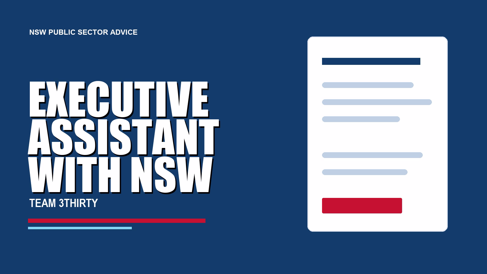 How to apply for Executive Assistant with NSW Education