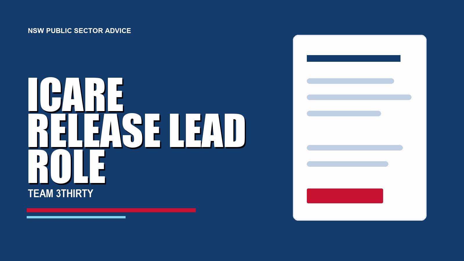 How to apply for iCare Release Lead role