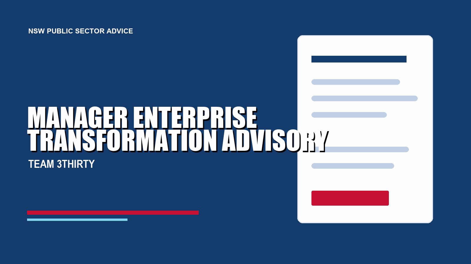 How to apply for Manager of Enterprise Transformation Advisory