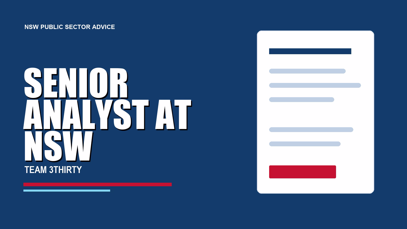 How to apply for Senior Analyst at NSW DCJ PMO