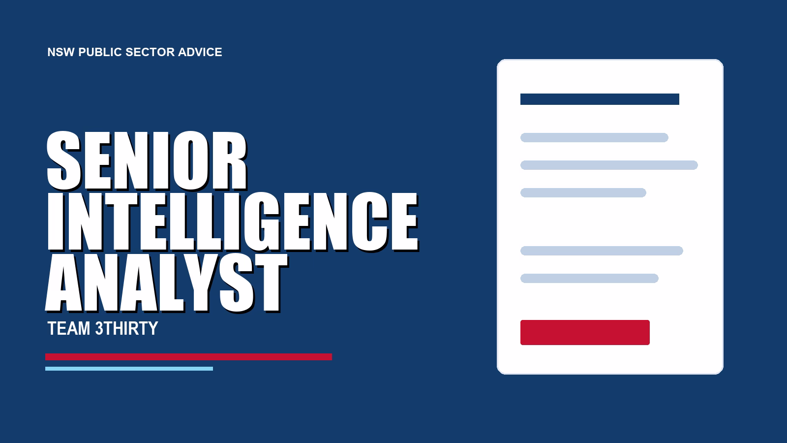 How to apply for Senior Intelligence Analyst