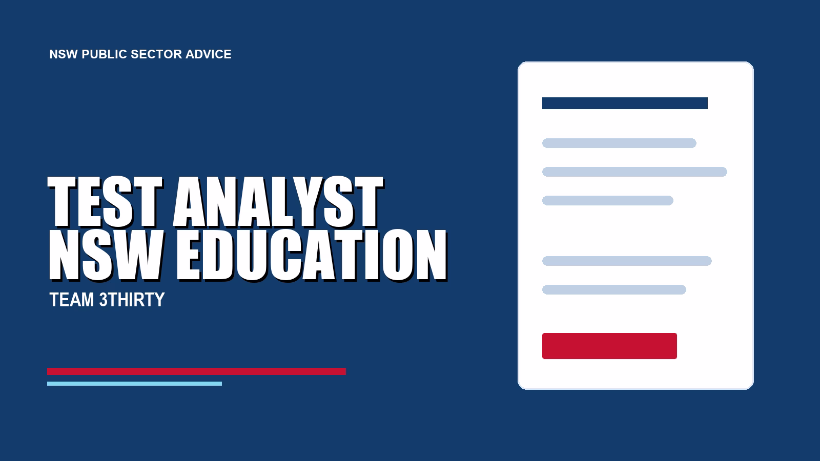 How to apply for Test Analyst in NSW Education