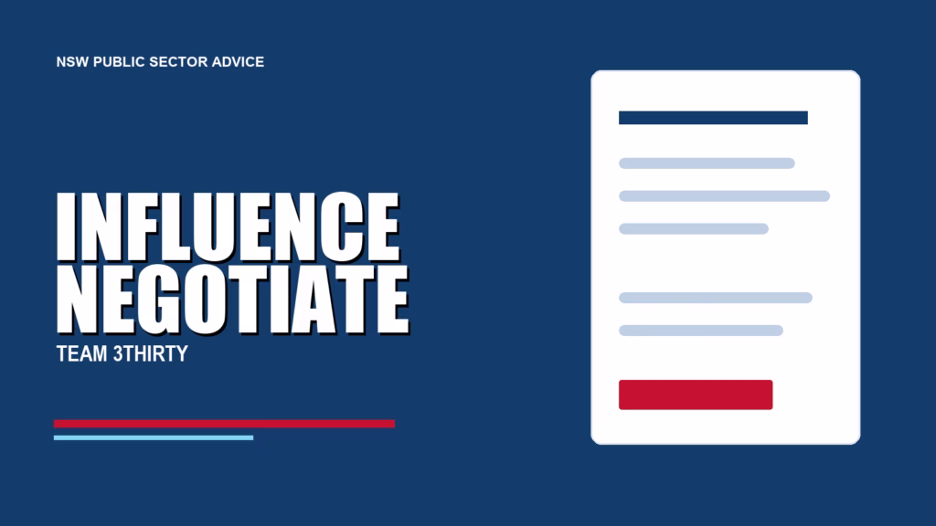 INFLUENCE NEGOTIATE - Team 3Thirty NSW Government job advice