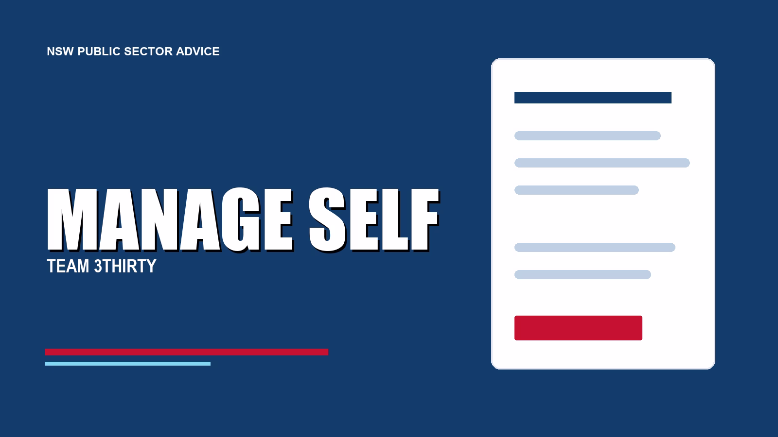 Manage Self: NSW Government Capability Guide