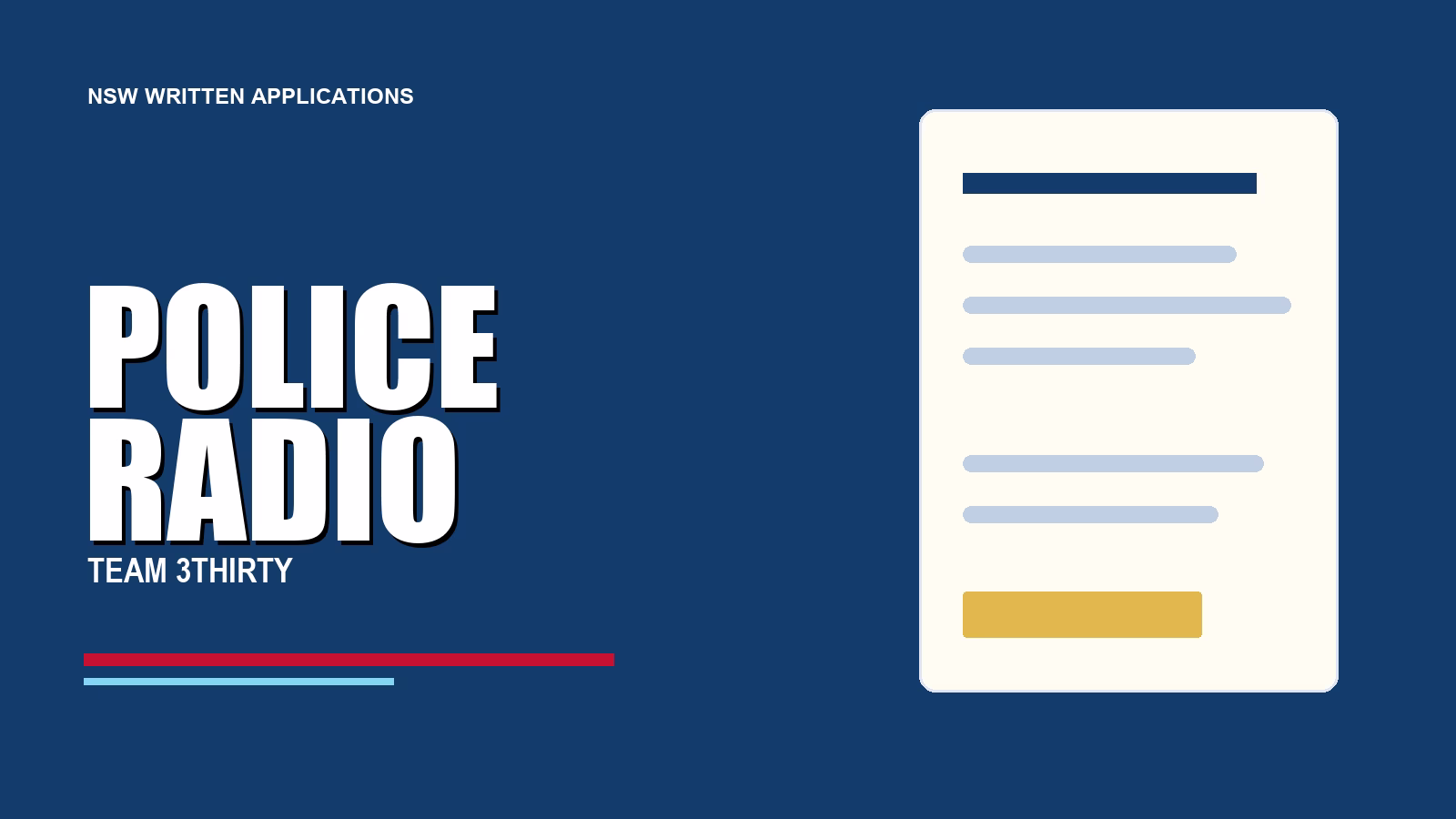 Police Radio: Senior Communications Officer Application Guide