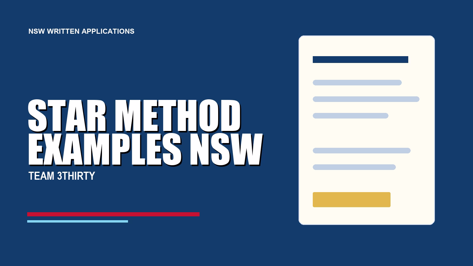 STAR Method Examples for NSW Government Applications