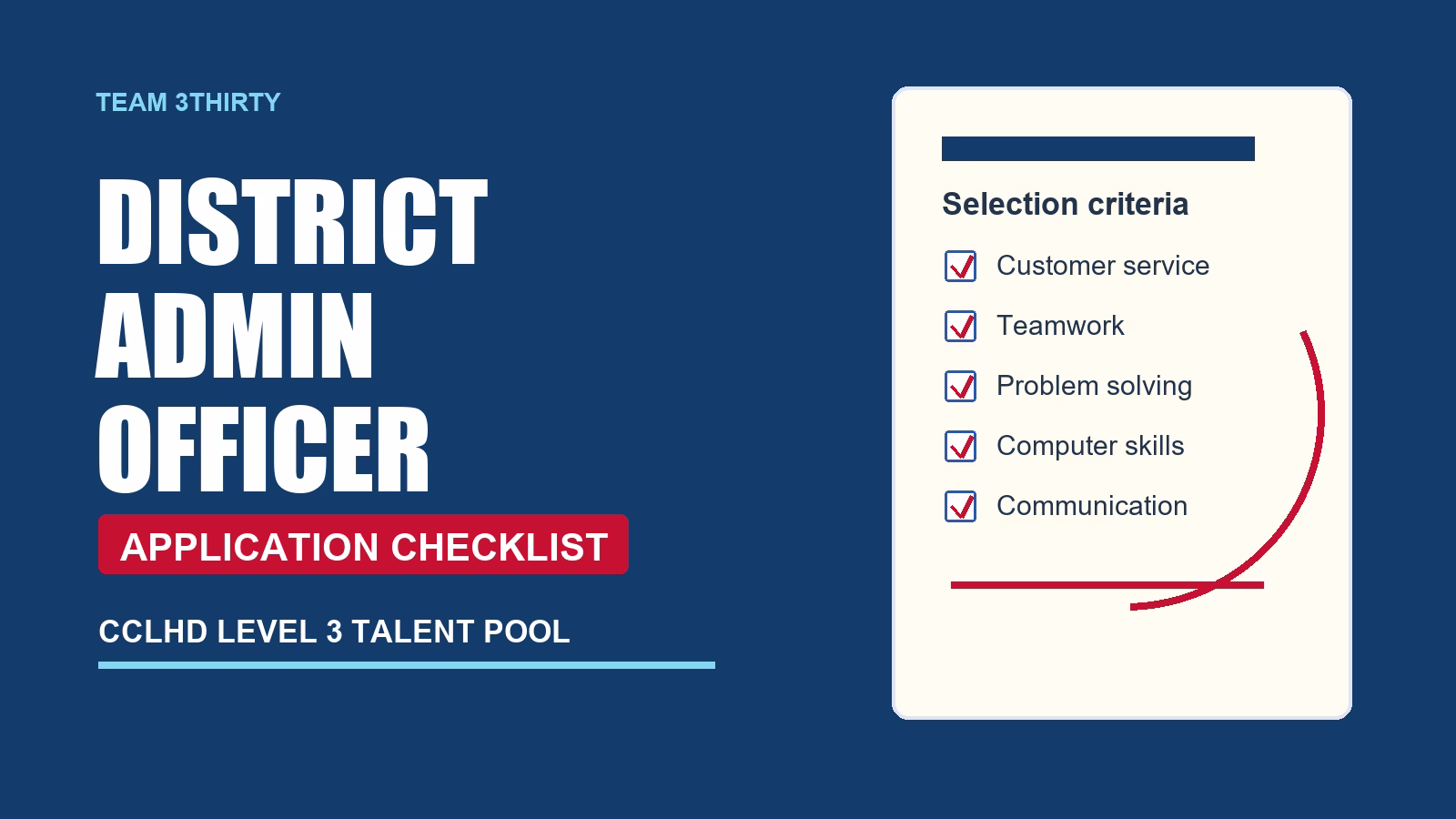 How to apply for CCLHD District Administration Officer – Level 3 – Talent Pool