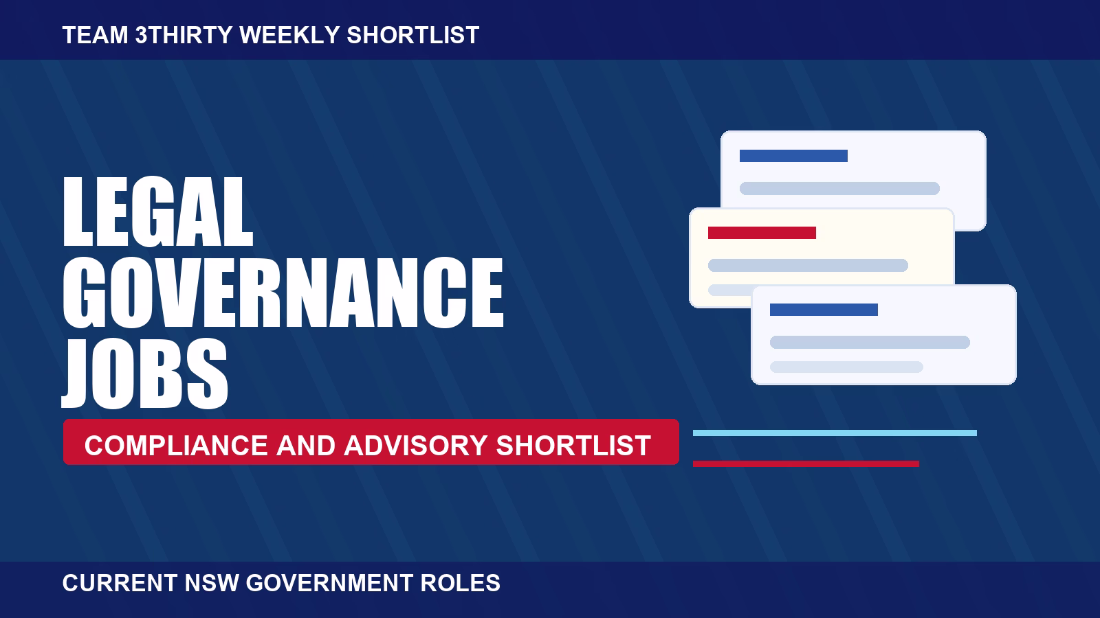 Current NSW Government Legal, Governance and Compliance Jobs
