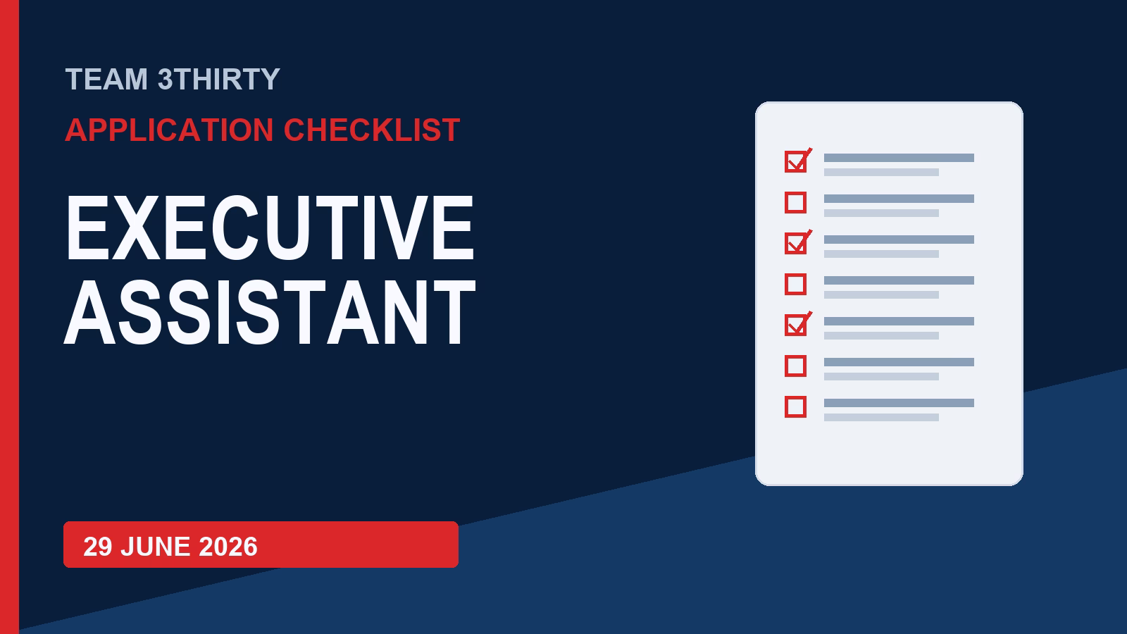 How to apply for Executive Assistant