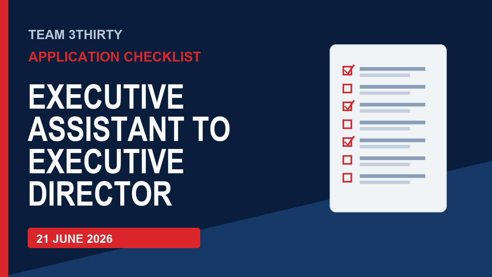 How to apply for Executive Assistant to Executive Director
