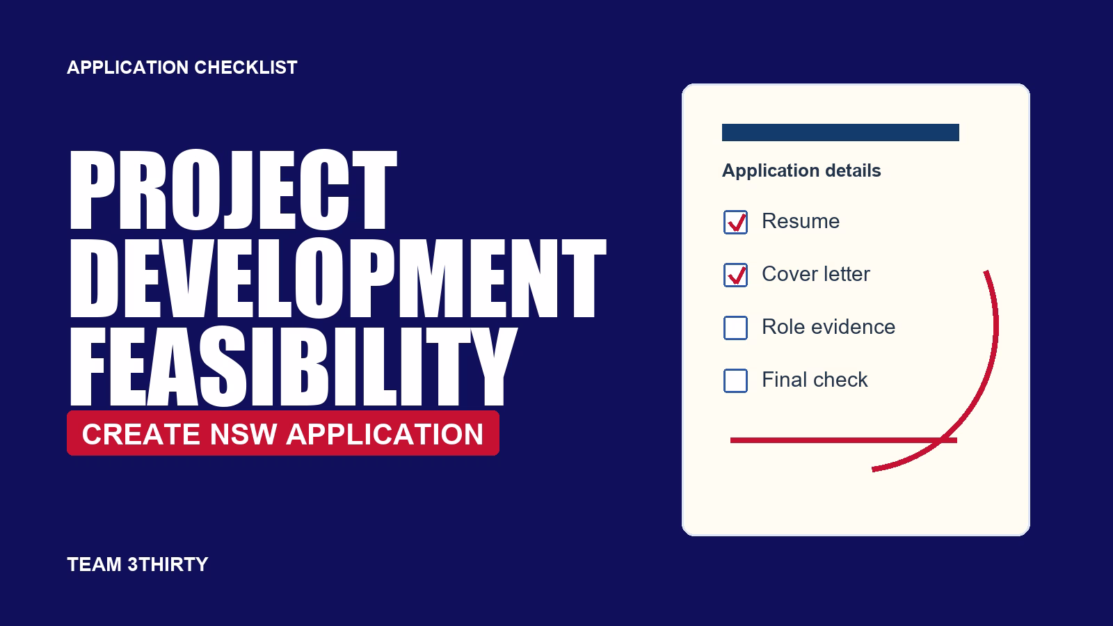 Associate Director Project Development & Feasibility Application Guide: Create NSW