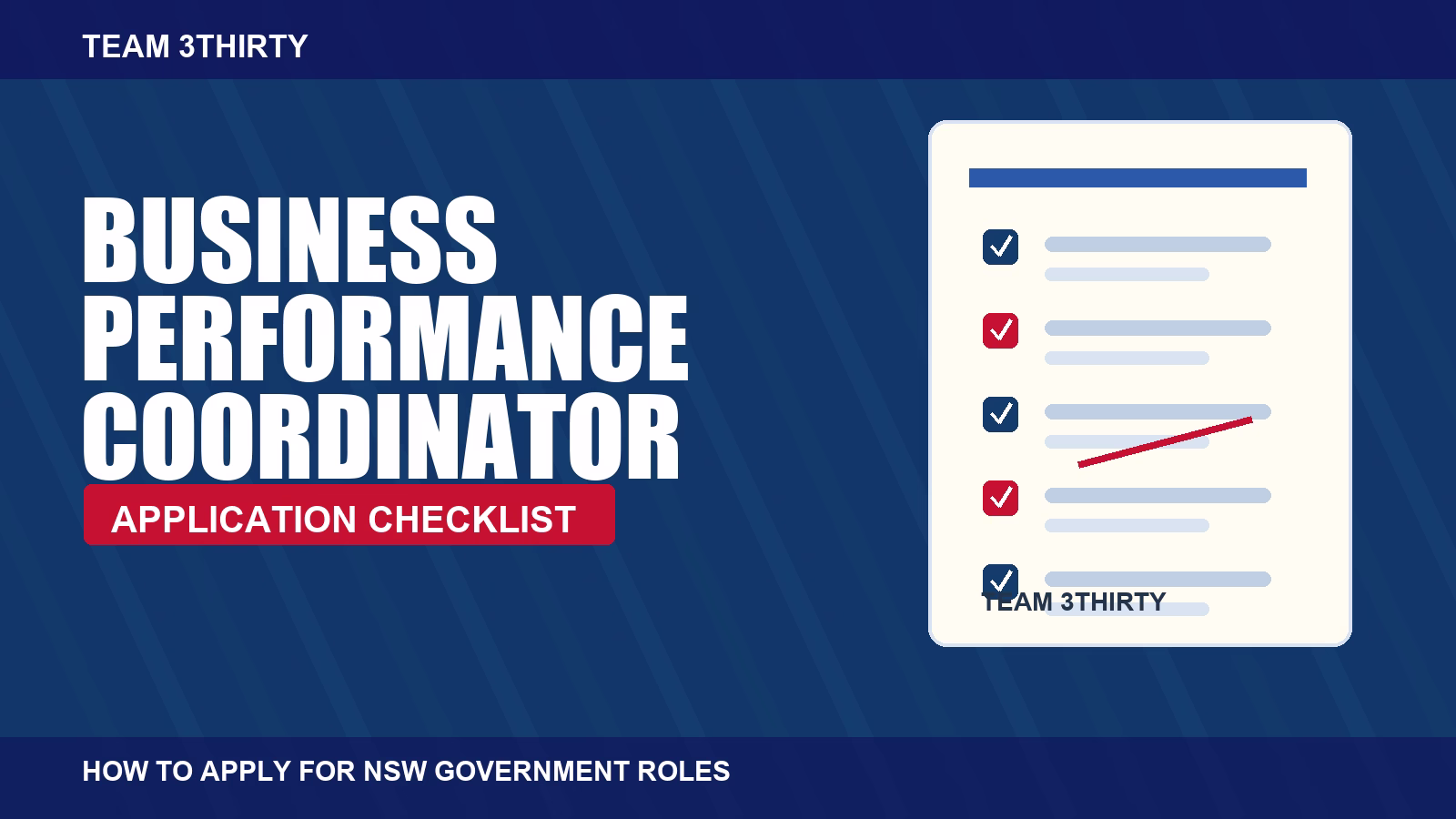 How to apply for Business Performance Coordinator
