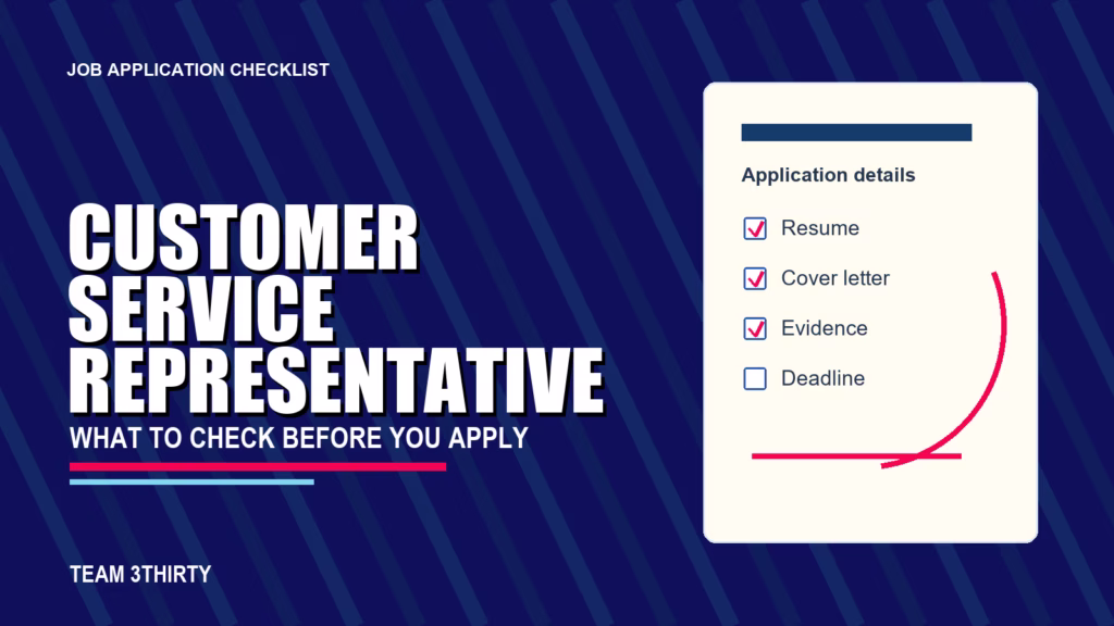 How to apply for Customer Service Representative - Team 3Thirty