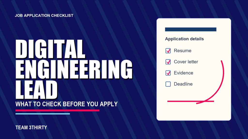 How to apply for Digital Engineering Lead - Team 3Thirty