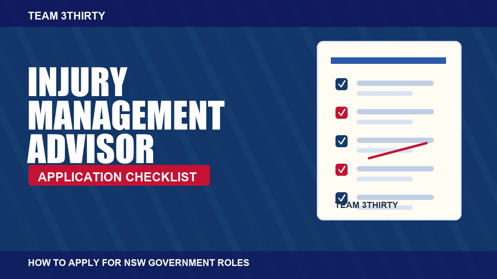 How to apply for Injury Management Advisor