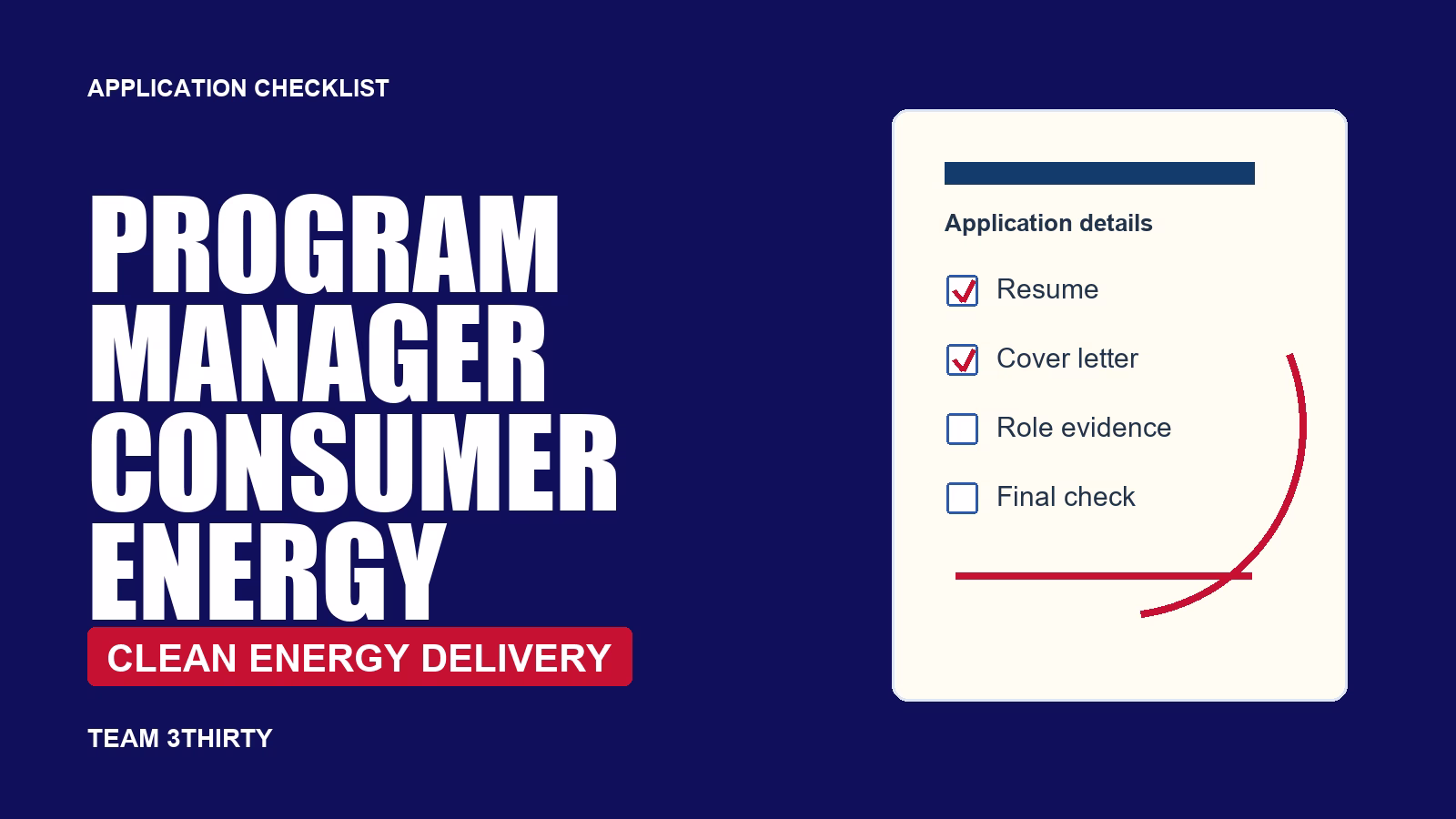 Program Manager Consumer Energy Application Guide: Clean Energy Program Delivery