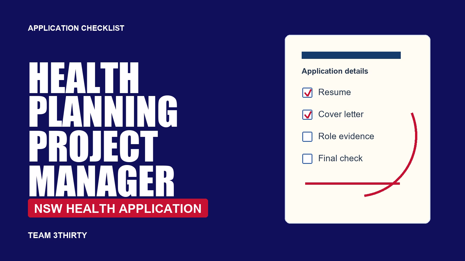 Senior Planner / Planning Project Manager Application Guide: NSW Health Planning Role