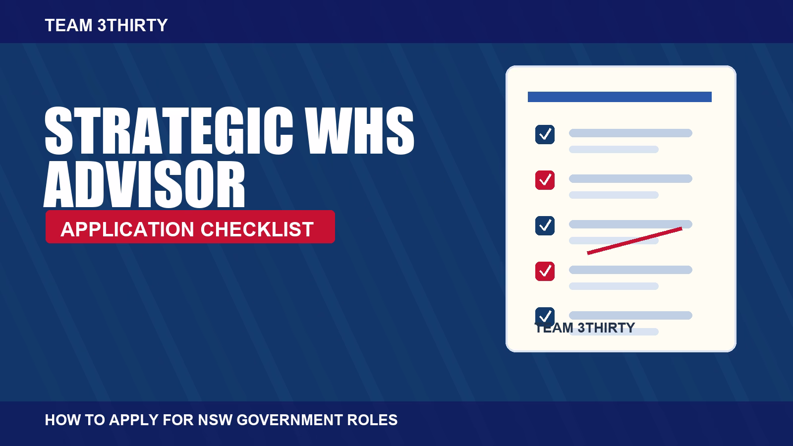 How to apply for Strategic Work Health & Safety Advisor