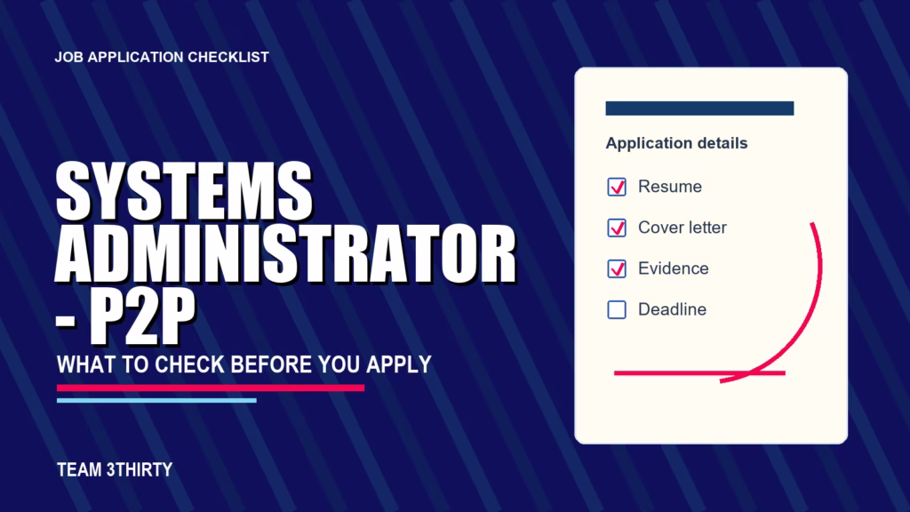 How to apply for Systems Administrator - P2P - Team 3Thirty
