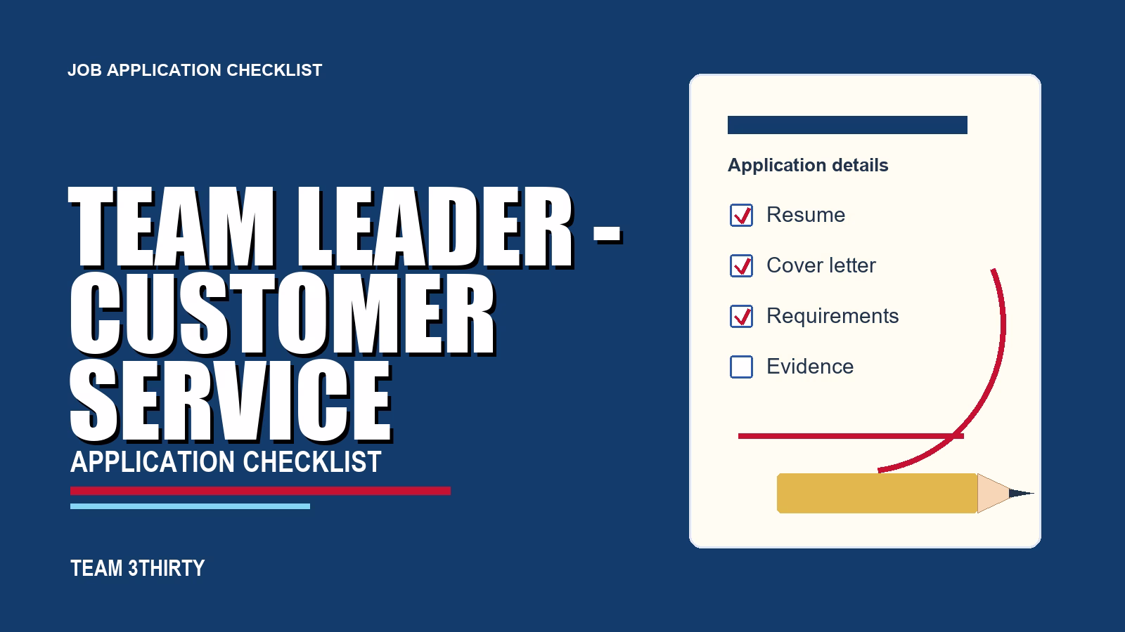 How to apply for Team Leader – Customer Service