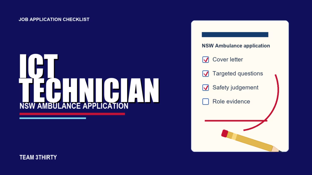 ICT Technician NSW Ambulance application checklist