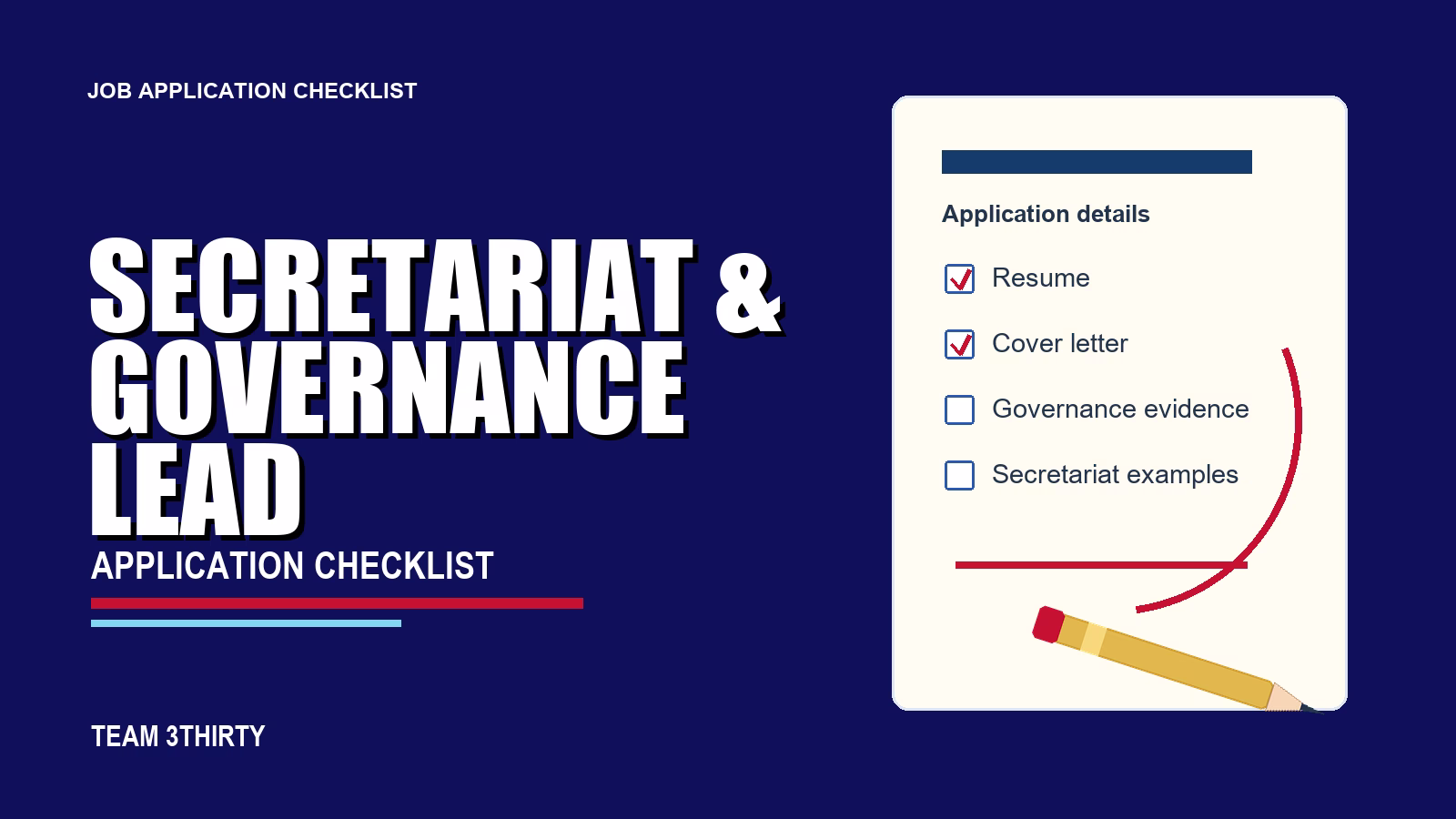 How to apply for Senior Secretariat & Governance Lead