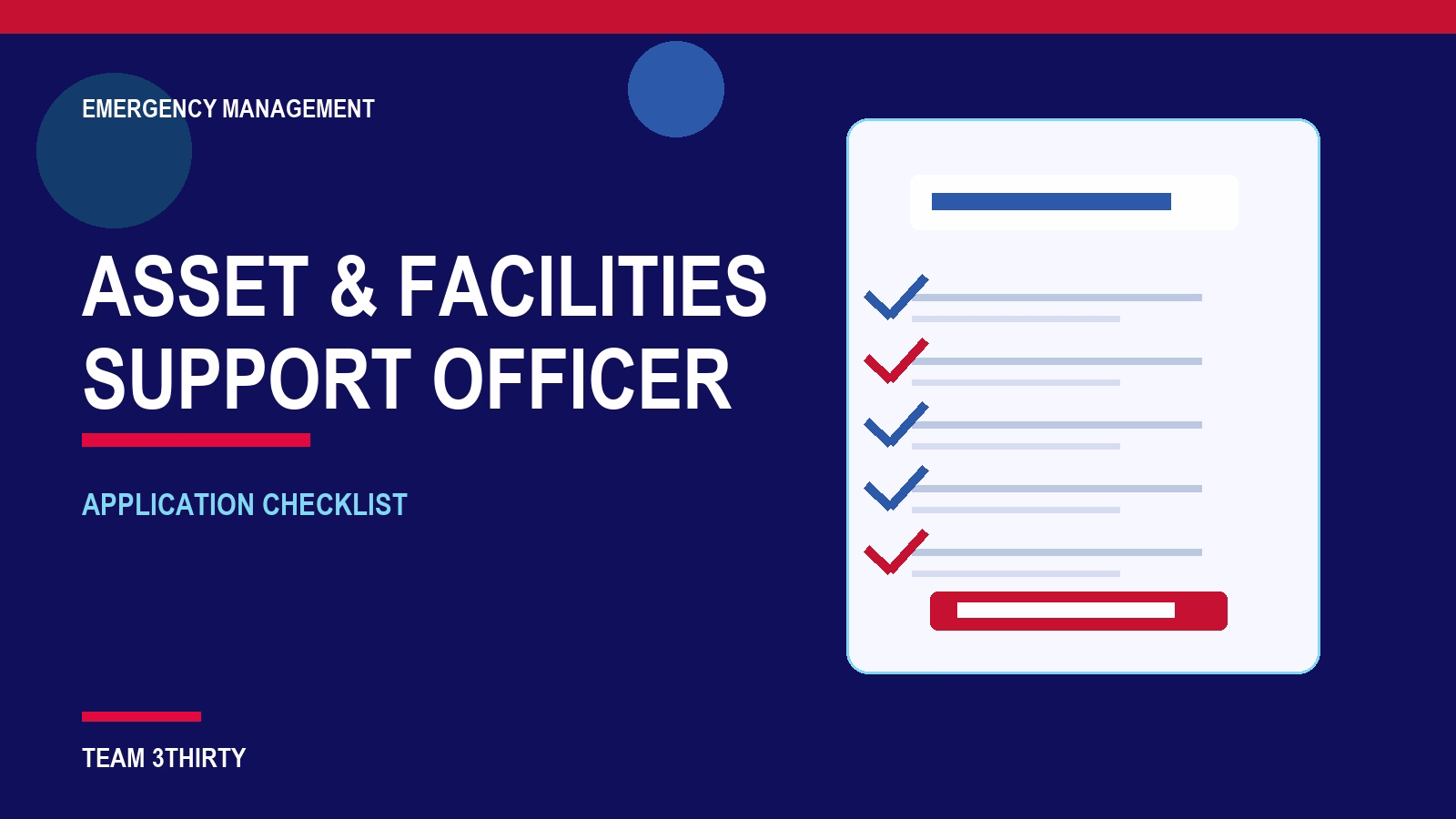 How to apply for Asset & Facilities Support Officer