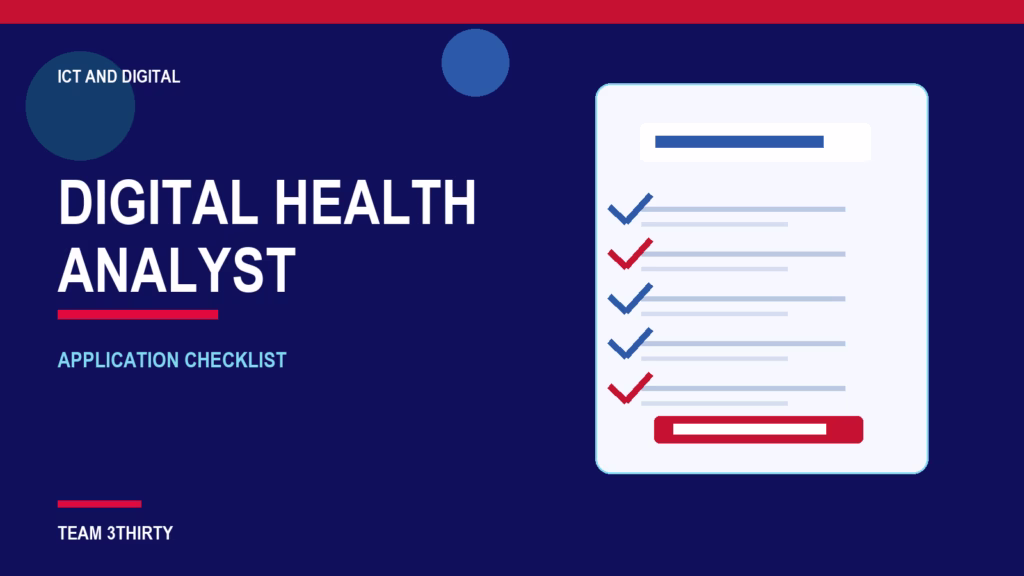 Application checklist for Digital Health Analyst - Ambulatory Specialties and Community - Single Digital Patient Record