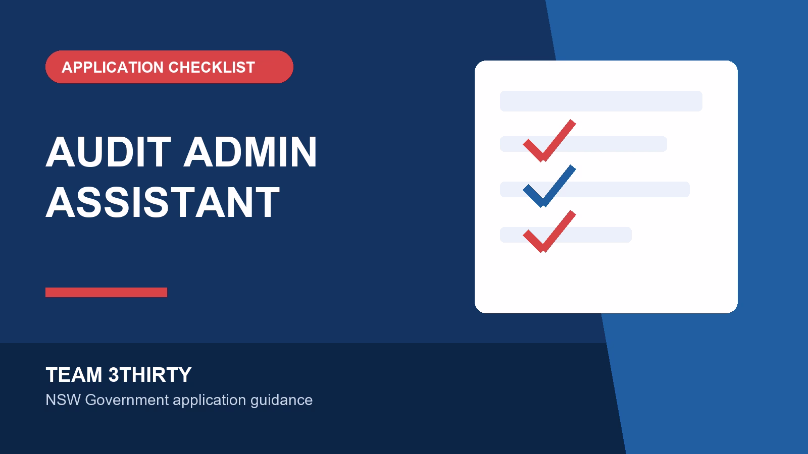 How to apply for Audit Administration Assistant – Mental Health Drug and Alcohol (MHDA)
