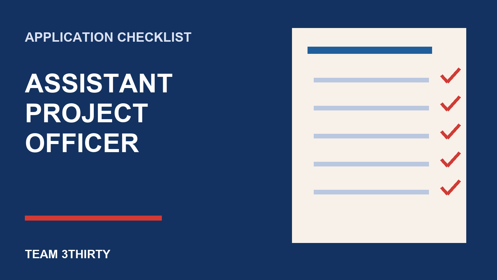 How to apply for Assistant Project Officer – Transformation Office