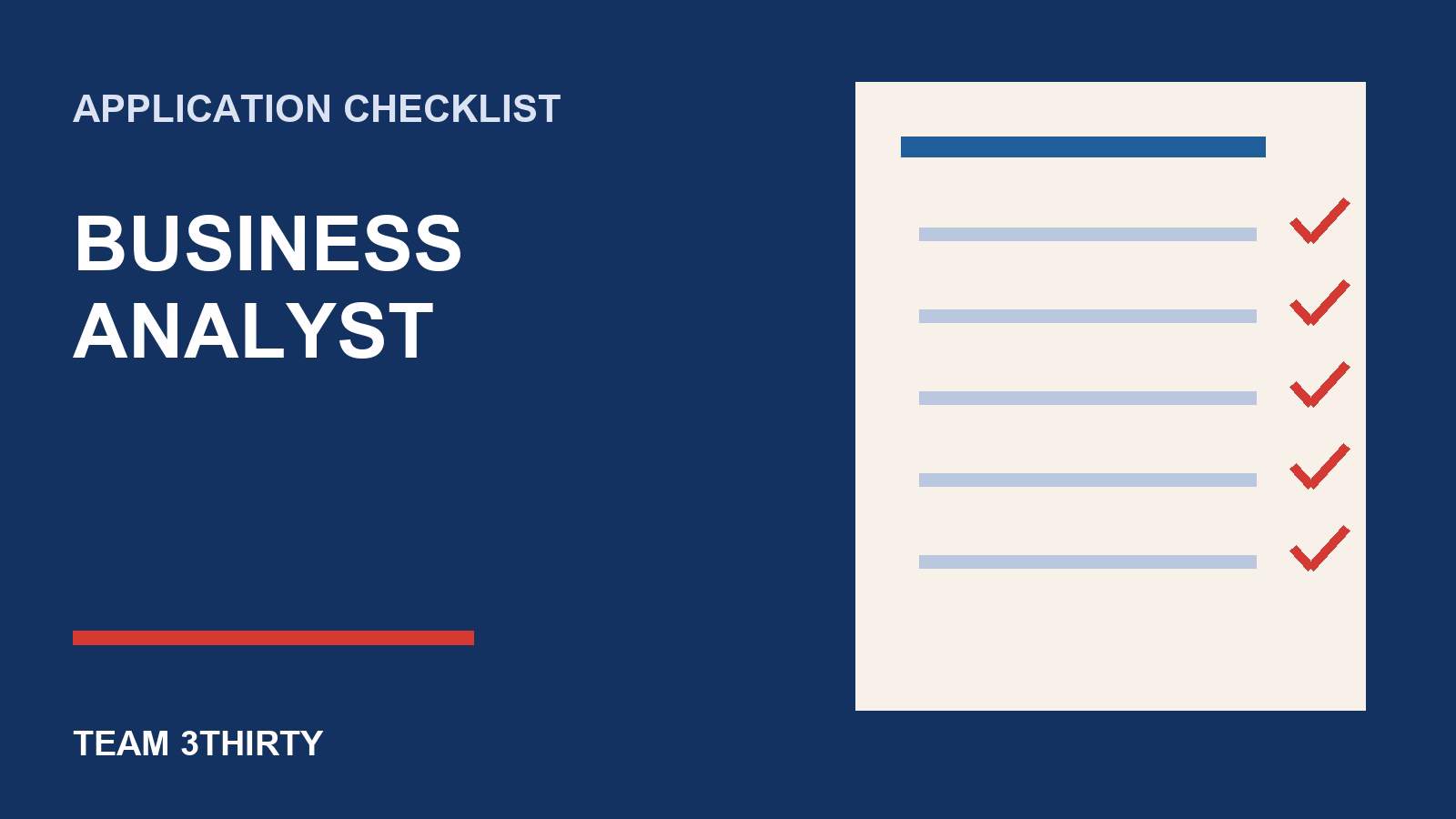 How to apply for Business Analyst