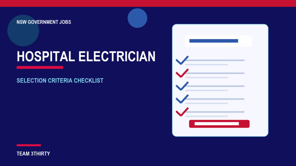Application checklist for Electrician - Wollongong Hospital