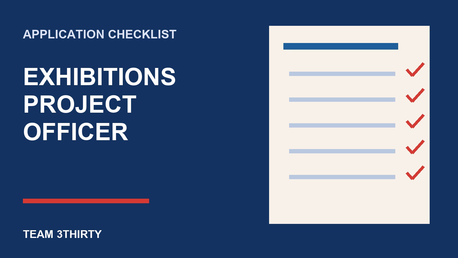 How to apply for Exhibitions Project Officer