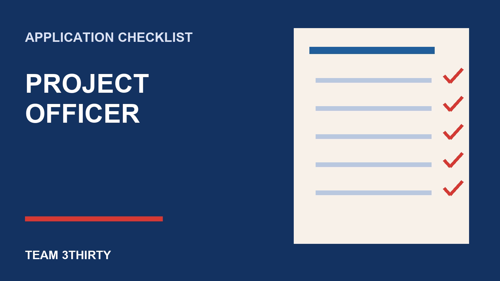 How to apply for Project Officer