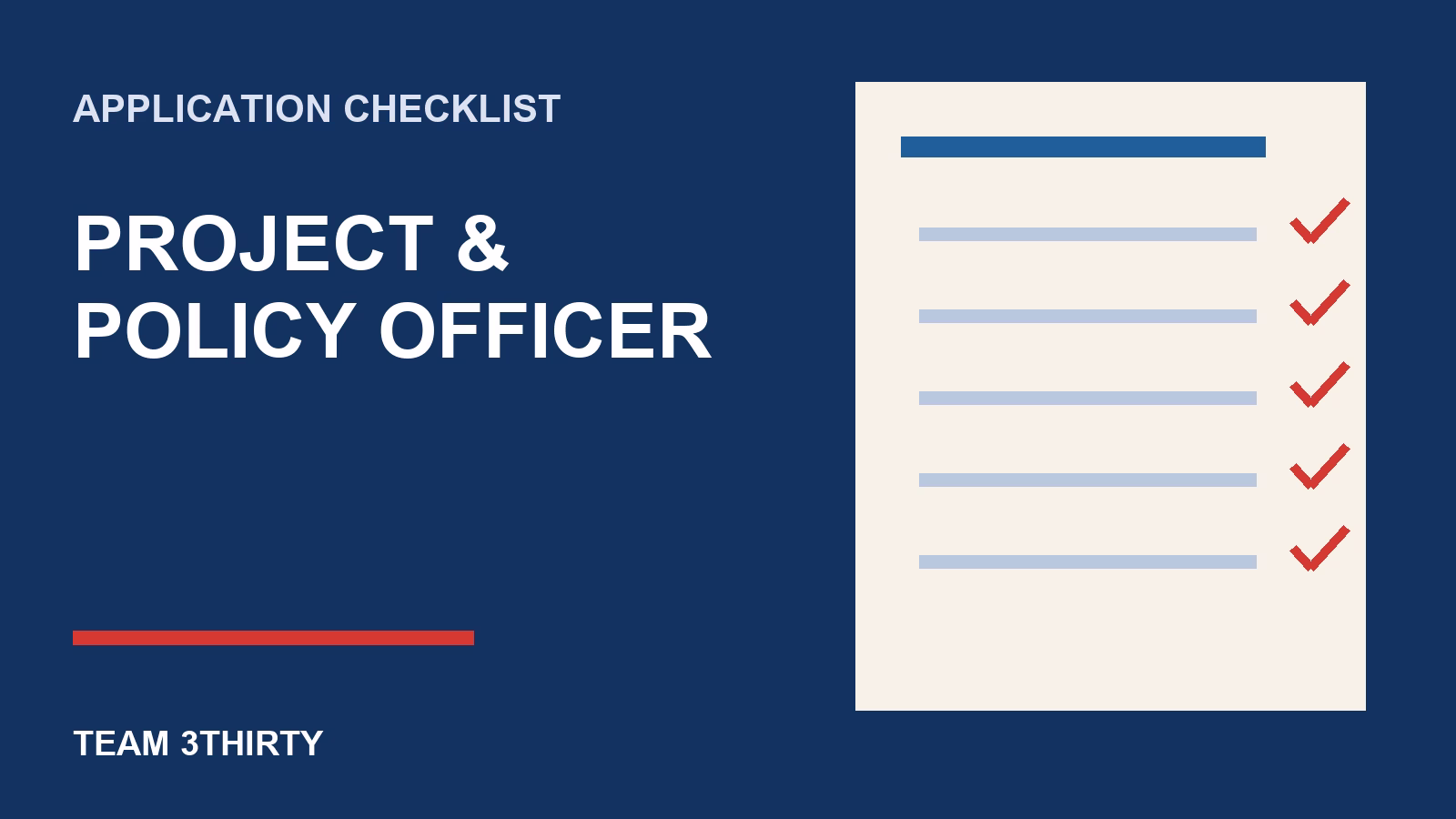 How to apply for Project & Policy Officer