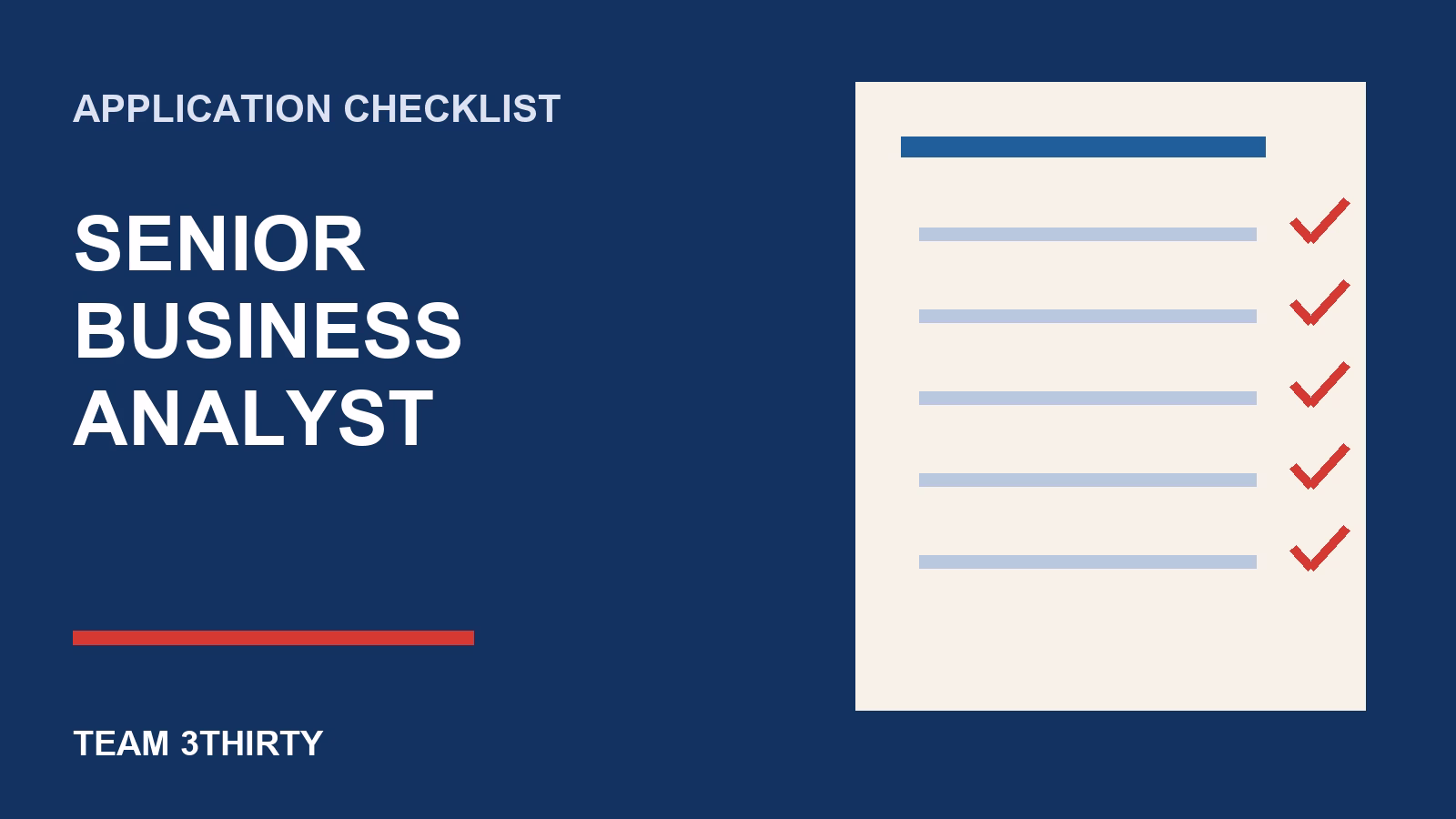 How to apply for Senior Business Analyst