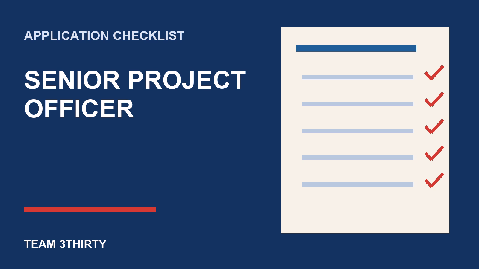 How to apply for Senior Project Officer