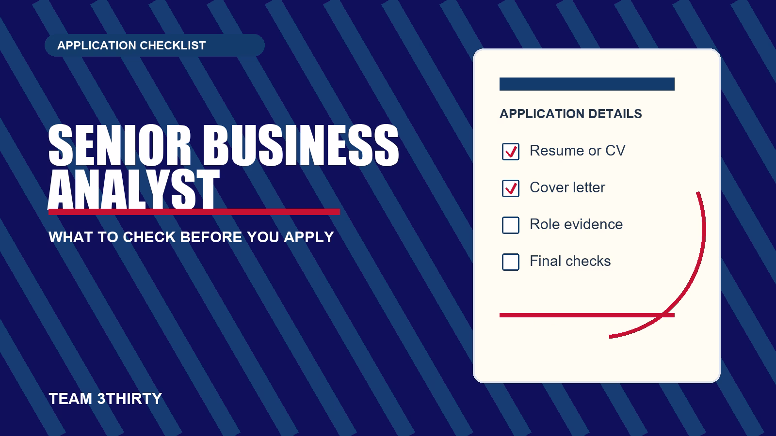How to apply for Senior Business Analyst