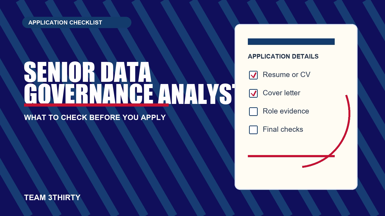 How to apply for Senior Data Governance Analyst