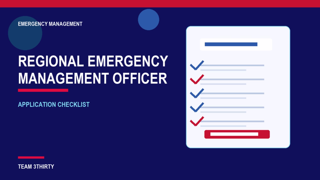 Application checklist for Regional Emergency Management Officer